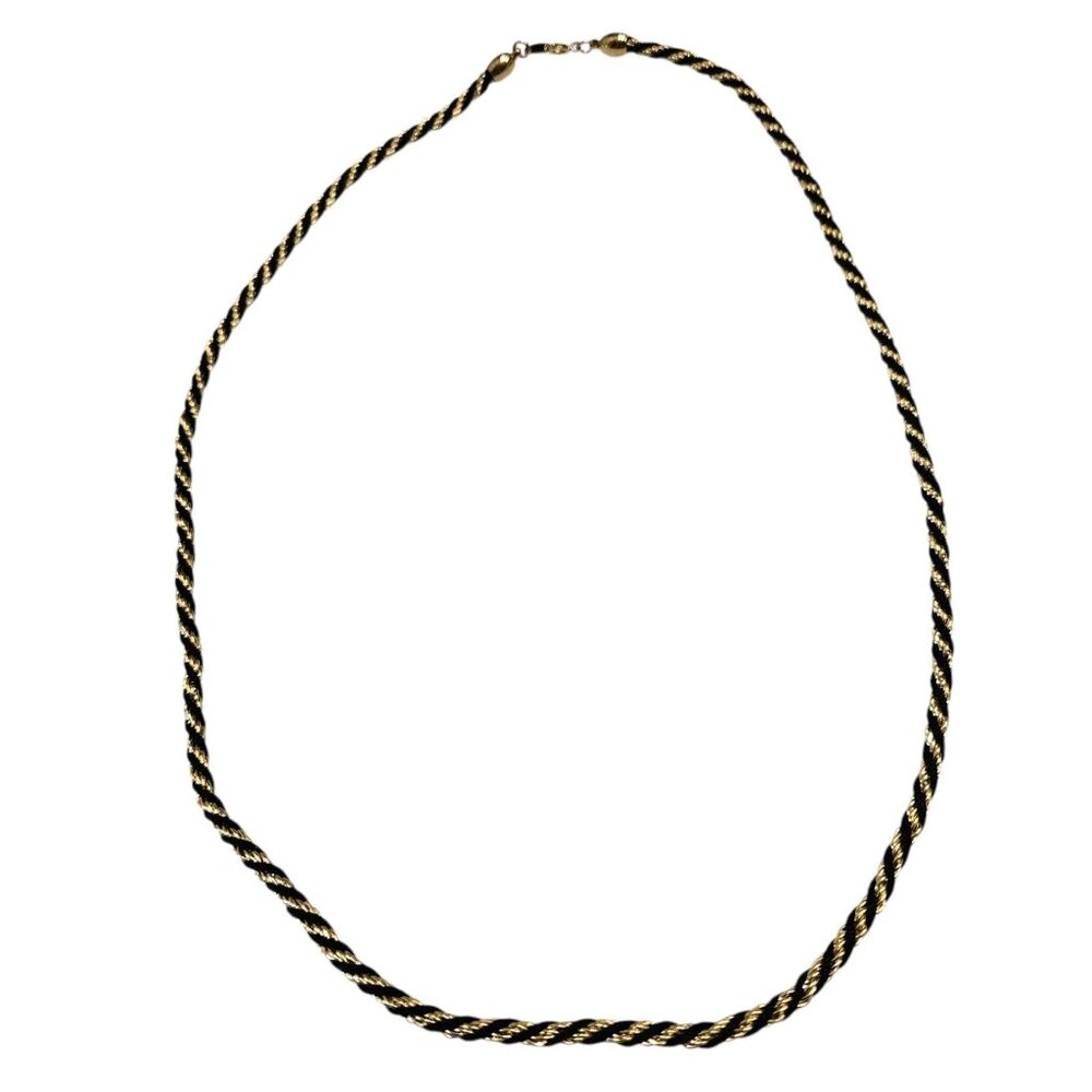 VTG 70s Trifari Twisted Gold Chain‎ Necklace Black Gold 24" Gothic Dark Fairy